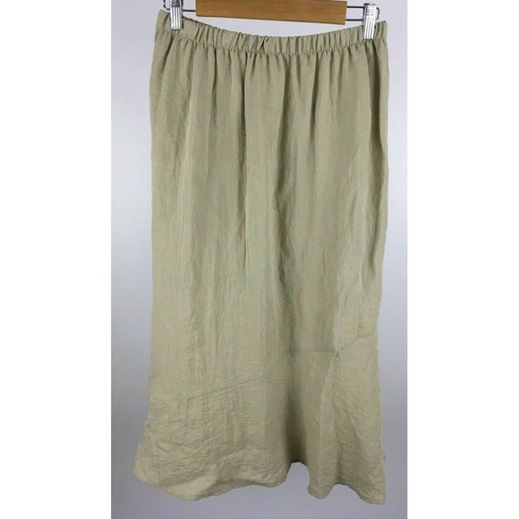 Habitat Clothes to Live In Womens Skirt Flared Bottom Maxi Beige Size M - Picture 2 of 11